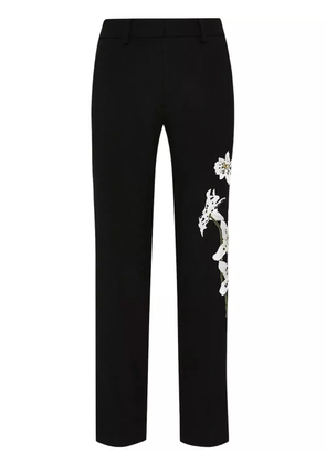 Oscar de la Renta Watercolor Orchid trousers - Black