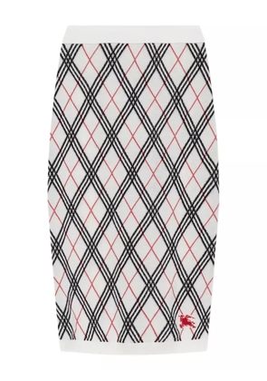 Burberry argyle-pattern skirt - White