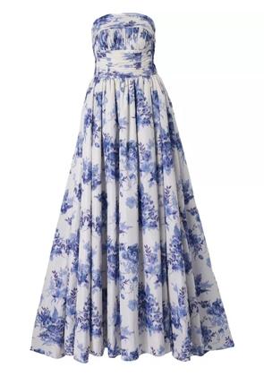 Carolina Herrera floral-print strapless gown - Neutrals