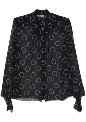 Prada graphic-print semi-sheer shirt - Blue