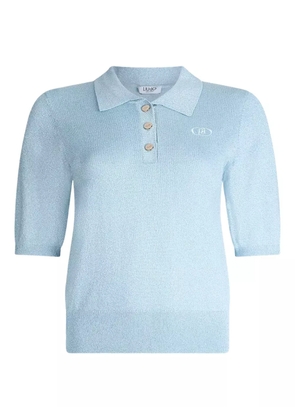 LIU JO logo-embroidered polo shirt - Blue