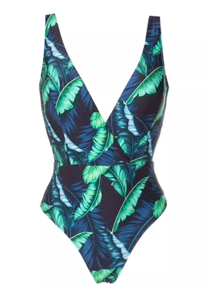 Lygia & Nanny Evita leaf-print swimsuit - Blue