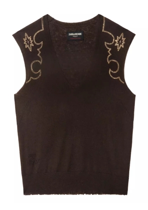 Zadig&Voltaire embellished sleeveless top - Brown