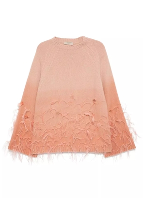 Elie Saab feather embellished knit sweater - Pink