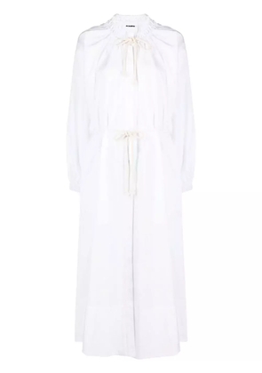 Jil Sander drawstring cotton shirtdress - White