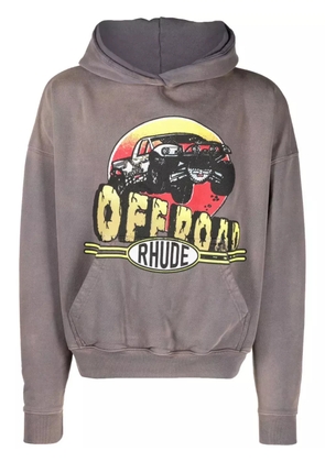 RHUDE Off Road-print cotton hoodie - Grey