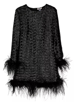 Gilda & Pearl Seraphina feather-trim sequined dress - Black