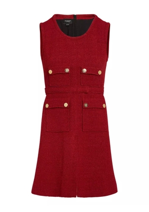 Giambattista Valli bouclé button-detailed dress - Red
