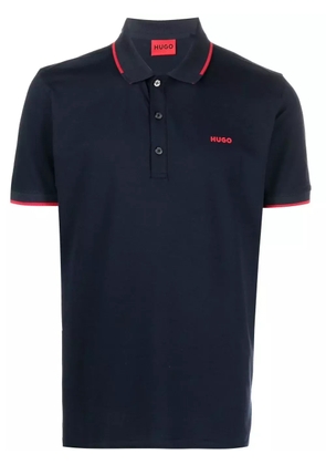 BOSS chest logo-print detail polo shirt - Blue