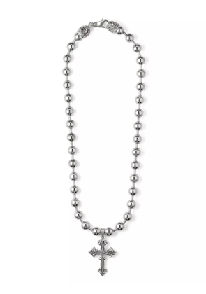 Emanuele Bicocchi cross-pendant ball-chain necklace - Silver