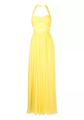 Zuhair Murad draped cut-out silk gown - Yellow