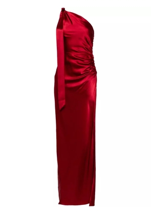 Michelle Mason asymmetric silk maxi gown - Red