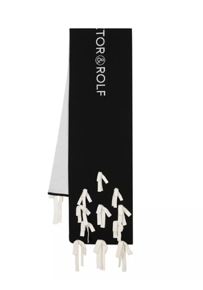 Viktor & Rolf logo-jacquard scarf - Black