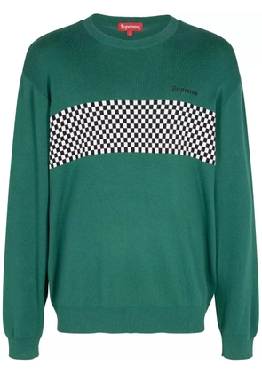 Supreme checkered panel crew-neck sweatshirt - Green