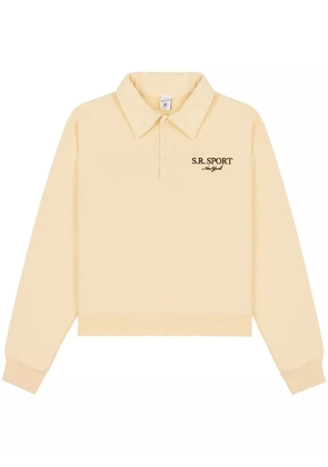 Sporty & Rich logo-embroidery polo shirt - Neutrals