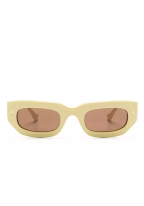 Nanushka Kadee rectangle-frame sunglasses - Yellow