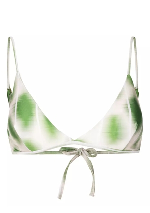 Lenny Niemeyer abstract-print triangle-cup bikini top - Green
