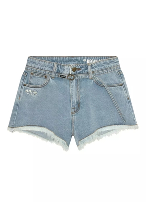 AAPE BY *A BATHING APE® frayed denim shorts - Blue