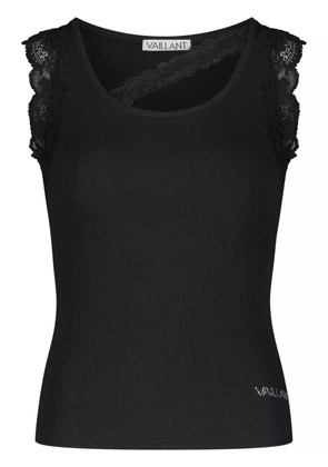 VAILLANT STUDIO lace-trim ribbed tank top - Black