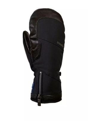 SNOWLIFE leather-paneled mittens - Black