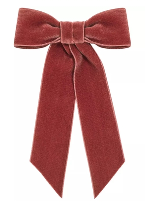 Jennifer Behr Wide Velvet bow barrette - Pink