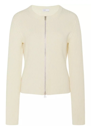 Rosetta Getty zip-up ribbed knit cardigan - Neutrals