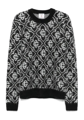 Casablanca monogram-pattern knitted sweater - Black