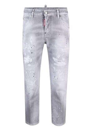 DSQUARED2 distressed low-rise cropped jeans - Grey