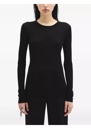 Ann Demeulemeester Fiene long-sleeve ribbed top - Black