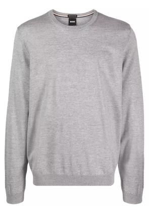 BOSS round-neck virgin-wool jumper - Grey