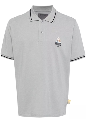 Musium Div. logo-appliqué cotton polo shirt - Grey