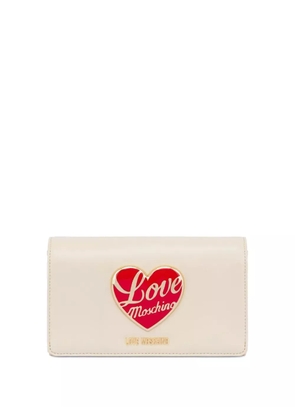 Love Moschino heart-plaque clutch bag - White