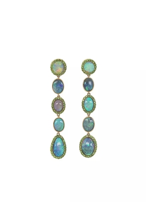 KATHERINE JETTER 18kt yellow gold gemstone line drop earrings