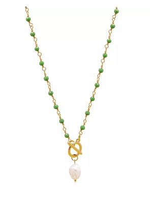 Nialaya Jewelry pearl-pendant wrap necklace - Green