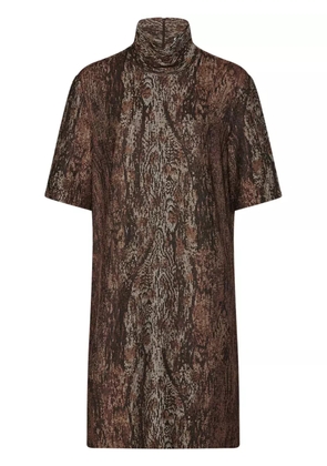 Rosetta Getty mock-neck shift dress - Brown