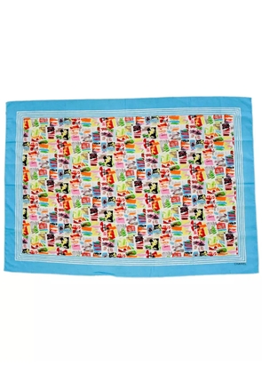 CHANEL Pre-Owned 1990s graphic-print cotton scarf - Blue