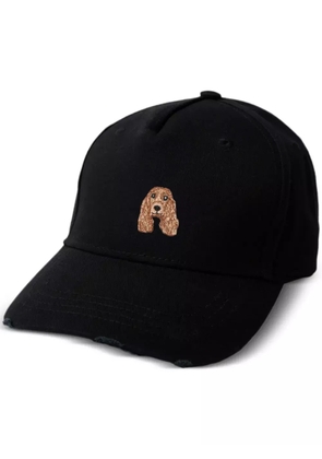 PELO FOUNDATION cocker-patch cotton cap - Black