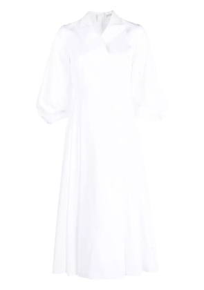 Emilia Wickstead peak-lapels cotton midi dress - White