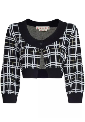 Marni checked cropped cardigan - Black
