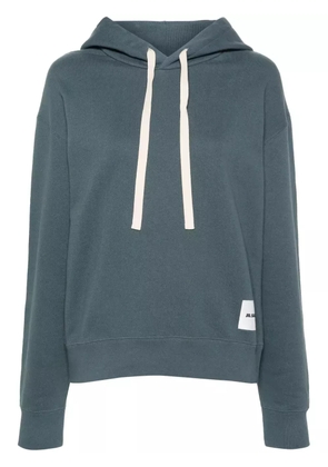 Jil Sander appliqué-logo cotton hoodie - Blue