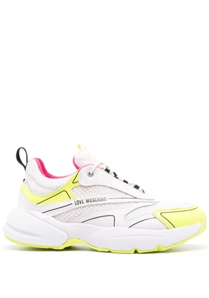 Love Moschino logo-print panelled mesh sneakers - White