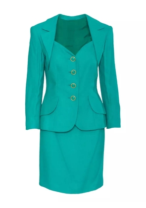 Vintage linen skirt suit - Green