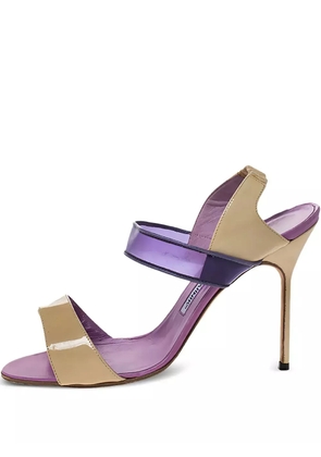 Manolo Blahnik pre-owned 110mm two-tone sandals - Purple
