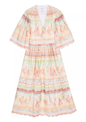 Hayley Menzies broderie anglaise pleated midi dress - Pink