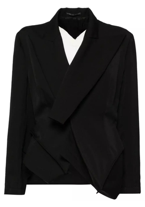 Yohji Yamamoto asymmetic wool blazers - Black