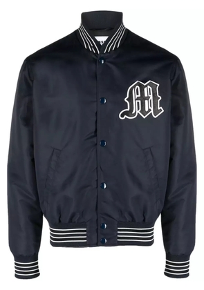 MSGM logo-patch bomber jacket - Blue