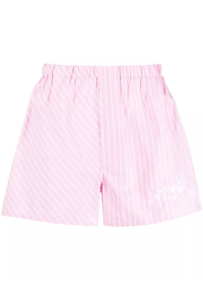 Palmer embroidered-logo striped shorts - Pink