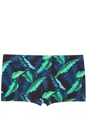 Lygia & Nanny Tijuca leaf-print swimming trunks - Blue