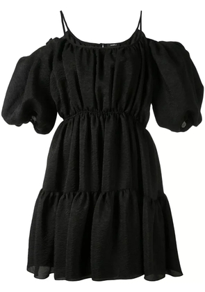 Goen.J balloon-sleeved tiered mini dress - Black