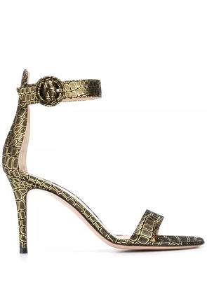 Gianvito Rossi metallic print sandals - Black
